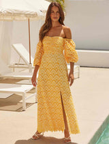 Sandy Broderie Off Shoulder Midi Dress Forever New