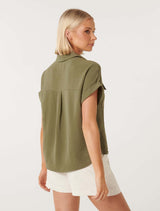 Sawyer Oversized Short Sleeve Shirt Forever New