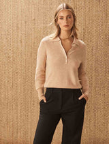 Olive Button Through Polo Jumper Forever New