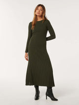 Lyla Crew Neck Detail Knit Dress Forever New