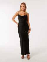 Lucy Satin Cowl Maxi Dress Forever New