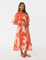 Loanne Petite Puff Sleeve Midi Dress Forever New