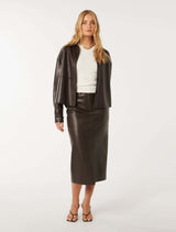 Elodie Vegan Leather Midaxi Skirt Forever New