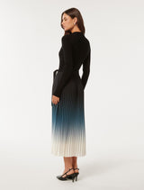 Harmony Ombre Pleat Midi Dress Forever New