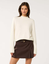 Poppy Stand Neck Jumper Porcelain Forever New