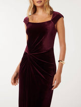 Lara Cap Sleeve Velvet Dress Forever New
