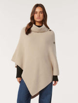 Betty Button Poncho Natural Forever New
