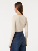 Meghan Rib Crew Neck Top Forever New