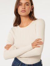 Meghan Rib Crew Neck Top Forever New