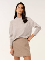 Ava Cashmere Blend Jumper Oat Forever New