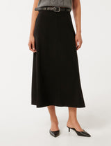Cecile Belted Midi Skirt Black Forever New