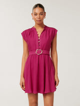 Lucille Textured Belted Mini Dress Forever New