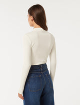 Winona Rib Long Sleeve Top Forever New