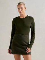 Katie Crew Neck Sweater Green Ivy Forever New