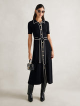 Cindy Tipped Short Sleeve A-Line Dress Mono Tipped Forever New