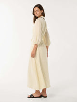 Tabitha Tipped Linen Midi Dress Forever New