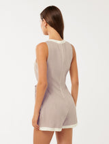 Ellie Linen Contrast Wrap Skort Playsuit Forever New