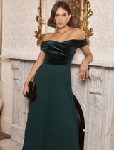 Rebecca Off Shoulder Velvet Dress Forever New