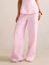 Posey Linen Wide Leg Pants Candy Hearts Set Forever New