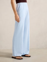 Posey Linen Wide Leg Pants Blue Set Forever New
