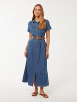 Lana Short Sleeve Midi Dress Forever New