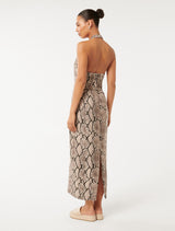 Hailey Halter V-Neck Midi Dress Forever New