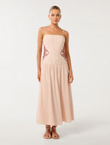 Arabelle Applique Linen Midi Dress Forever New