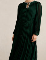 Zelda Embellished Pleat Midi Dress Forever New