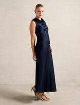 Ava Draped Satin Maxi Dress Forever New