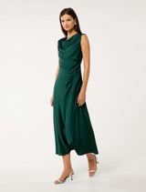 Ava Draped Satin Maxi Dress Forever New