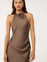 Audrey Satin Backless Maxi Dress Forever New