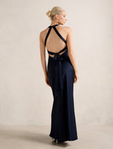 Audrey Satin Backless Maxi Dress Forever New