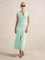 Aster Hook And Eye Detail Midi Dress Mint Forever New