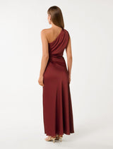 Asher One Shoulder Satin Maxi Dress Forever New