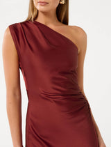 Asher One Shoulder Satin Maxi Dress Forever New