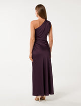 Asher One Shoulder Satin Maxi Dress Forever New