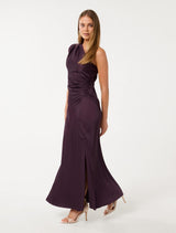 Asher One Shoulder Satin Maxi Dress Forever New