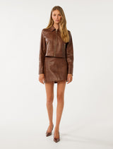 Wren Vegan Leather Jacket Forever New