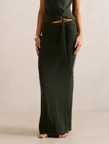 Jazelle Jersey Maxi Skirt Thyme Green Co-ord Forever New