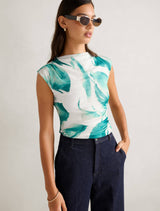 Mel Extended Sleeve Mesh Top Forever New