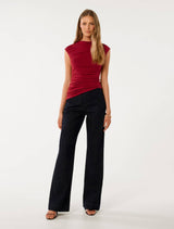 Tilda Ruched Shoulder Top Forever New