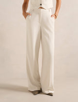 Oaklyn Pleat Wide Leg Pants Oat Milk Suit Forever New