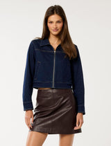 Cassie Denim Jacket Dark Rinse Wash Forever New