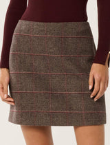 Jade Check Mini Skirt Berry Check Forever New