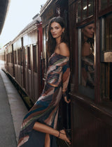 Kaia Ruched Mesh Bardot Top Forever New