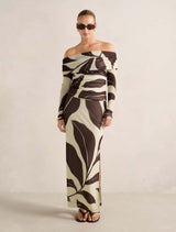 Kaia Ruched Mesh Bardot Top Forever New