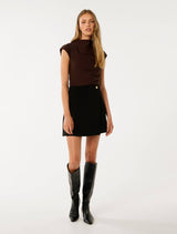 Ainsley Button Wrap Mini Skirt Forever New