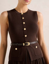 Daphne Waistcoat Knit Midi Dress Forever New