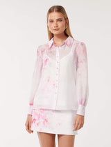 Cora Slim Shirt Fontaine Co-ord Forever New