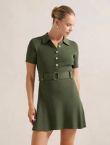 Lilah Utility Mini Dress Olive Forever New